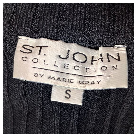 St. John Sweater Small Womens Black Long Sleeve Mock Neck Knit - Picture 3 of 3
